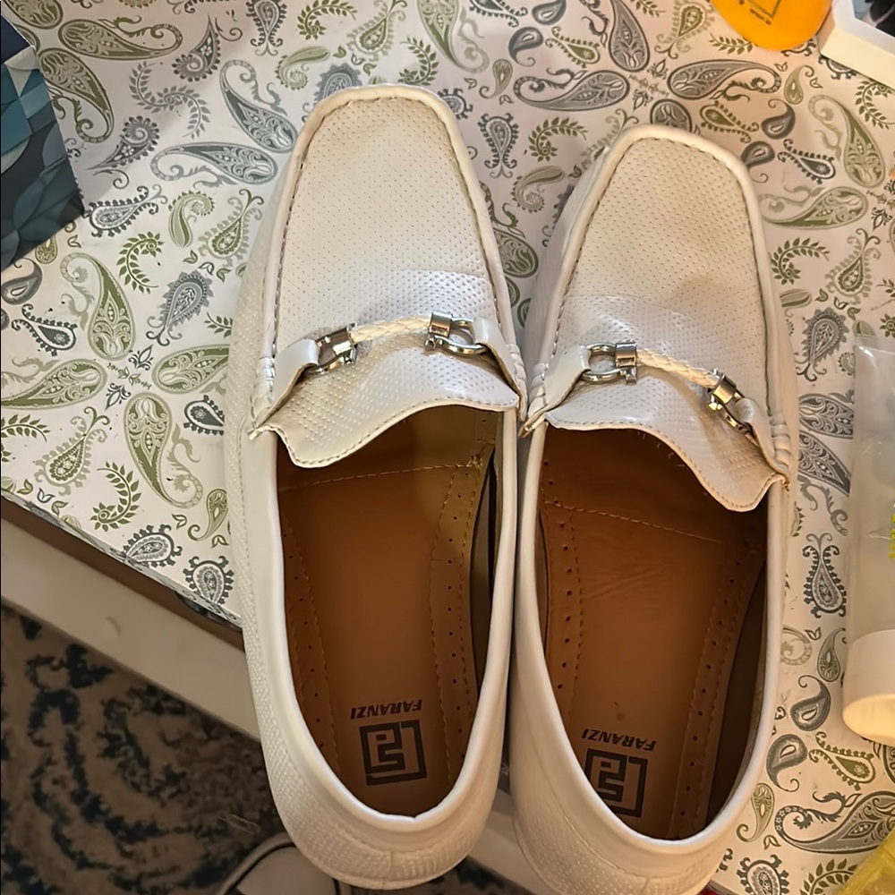 White Leather Loafers for Men